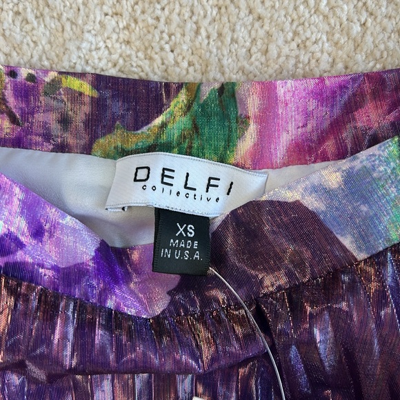 Anthropologie Delfi Accordion Floral Print Shimmer Midi Skirt-NWT!! - Picture 6 of 11